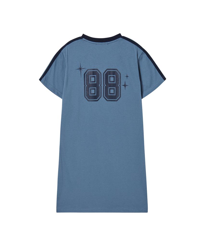Awesome Studio Football Line Color Block Dress Indigo