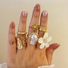 European and American Popular Design Sense Niche Butterfly Ring Open Joint Ring Set Love Ring