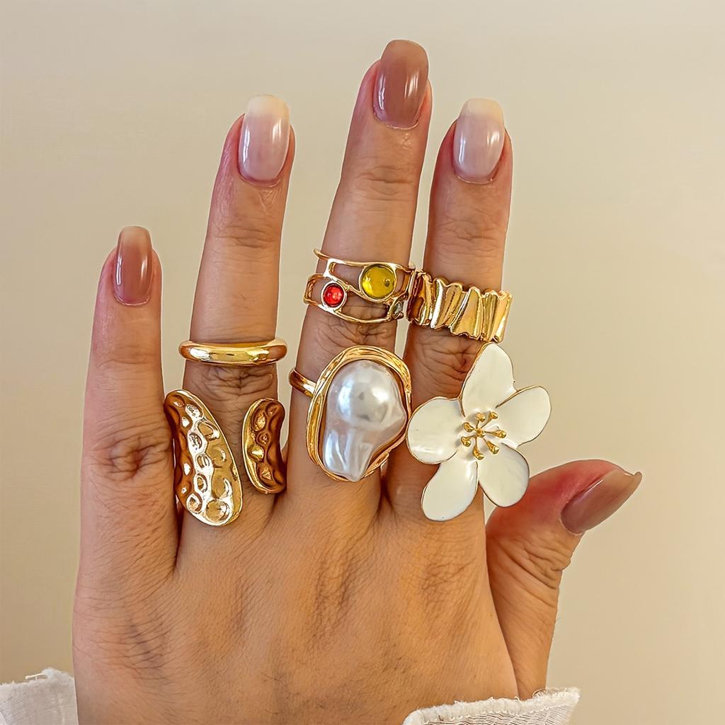 European and American Popular Design Sense Niche Butterfly Ring Open Joint Ring Set Love Ring