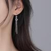 Elegant S925 Sterling Silver Four-Leaf Clover Tassel Earrings – Diamond-Inlaid, Anti-Lost, Versatile for Clubbing, Fashionable Ear Cuffs for Women