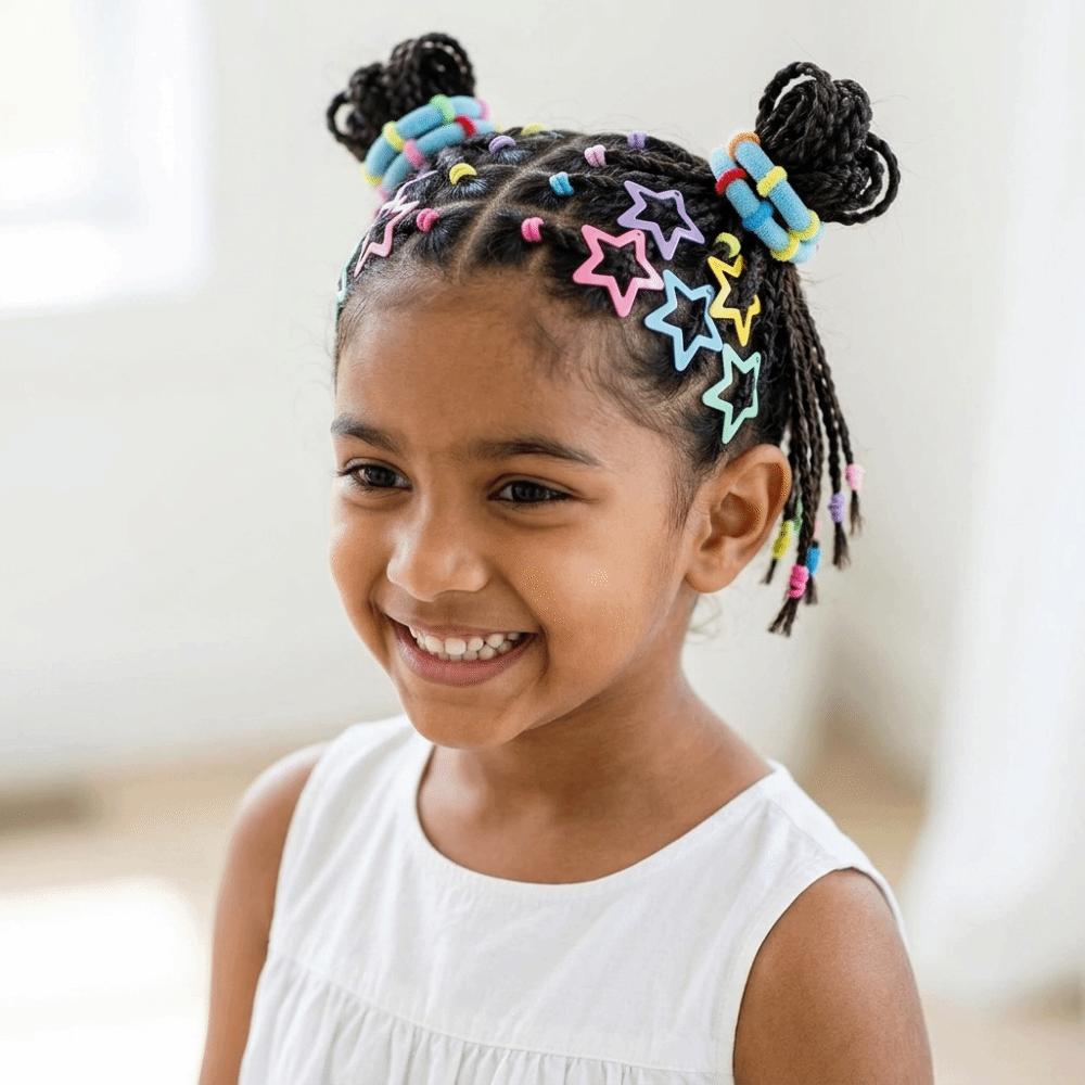 875Pcs Colorful Hair Ties Sweet Elastics Ponytail Holders Luxury Hair Clips  For Girls