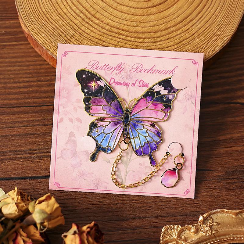 Retro Butterfly Metal Bookmark - Exquisite Chinese-Style Gift for Teachers