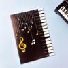 A5 Softcover Student Notebook with Music Pattern - Piano Notes & Creative Diary