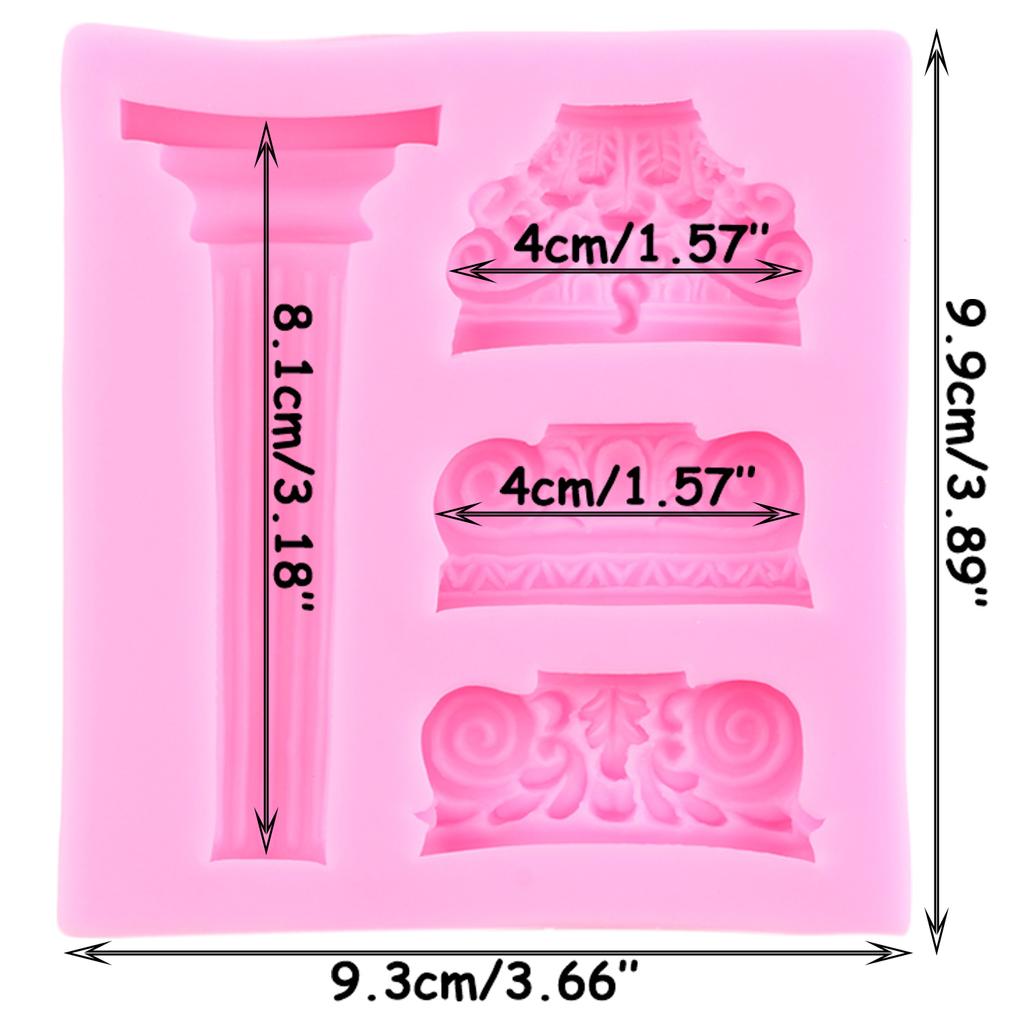 Römische Säule, Fondantform, 3D-Silikonformen, Vintage-Stil, europäische Gebäude, Süßigkeitenform, Schokoladenformen, DIY-Kuchendekorationswerkzeuge, Backwerkzeuge
