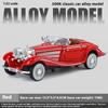 1/32 Alloy Die Cast Benz 500K Car Model Simulation Sound Light Retro Car Toy Ornaments Boys Birthday Gift Christmas Halloween