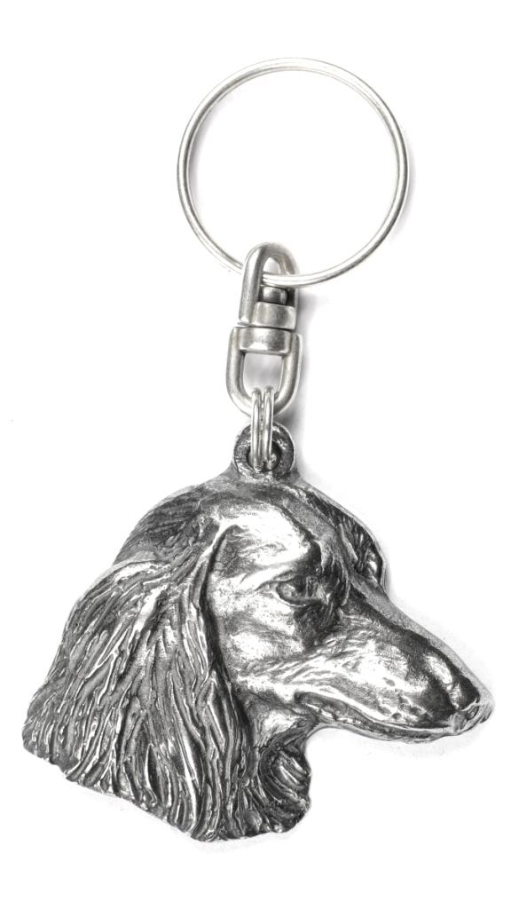 Dachshund - Pingente banhado a prata com um cachorro em uma caixa decorativa, decoração de bolsa, pingente de mochila da marca Art-Dog