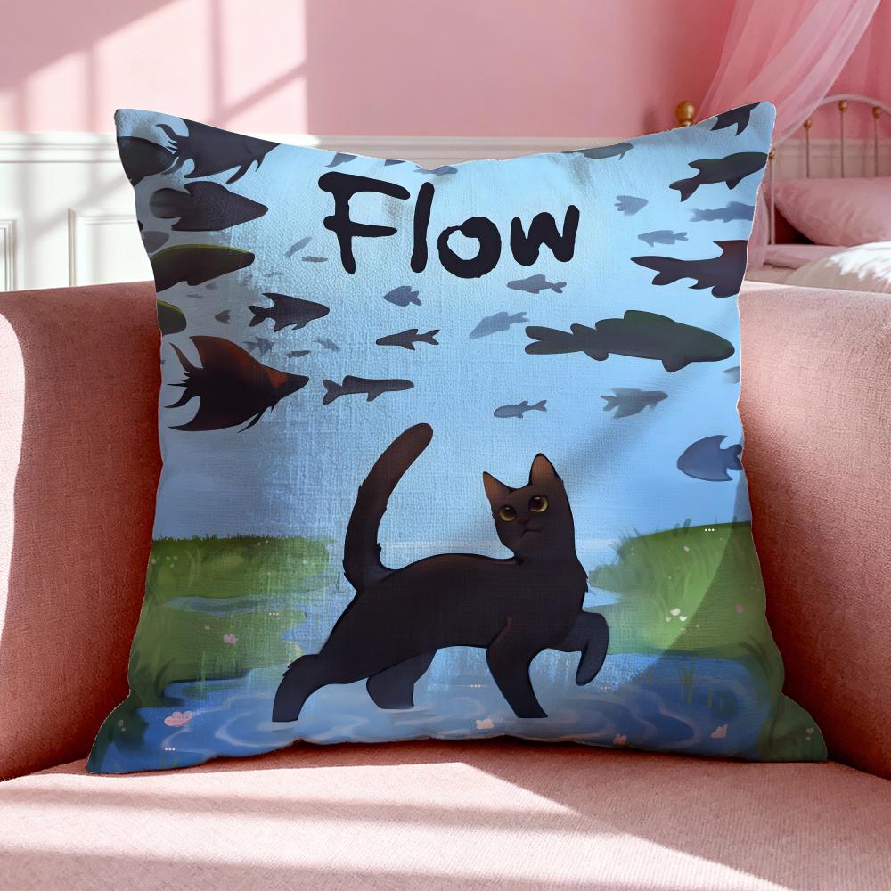 Band F-Flow Cushion Cover Breathable Linen Pillowcase Summer Odorless Eco-Friendly Invisible Zipper Washable