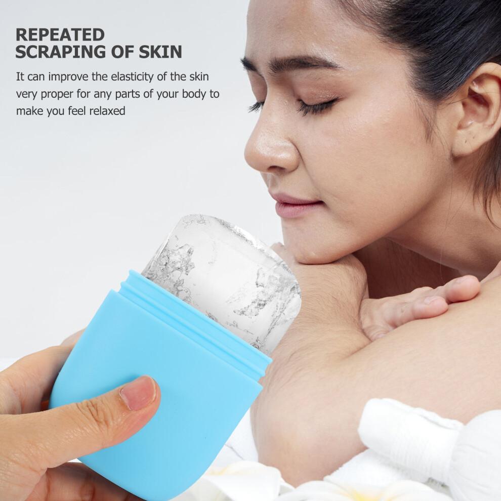 Blue Silicone Face Massage Ice Roller Skin Care Tool for Home Use