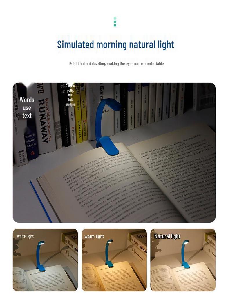 Creative LED Table Lamp with USB Charging, Three-Level Dimming, and Folding Design for Night Reading