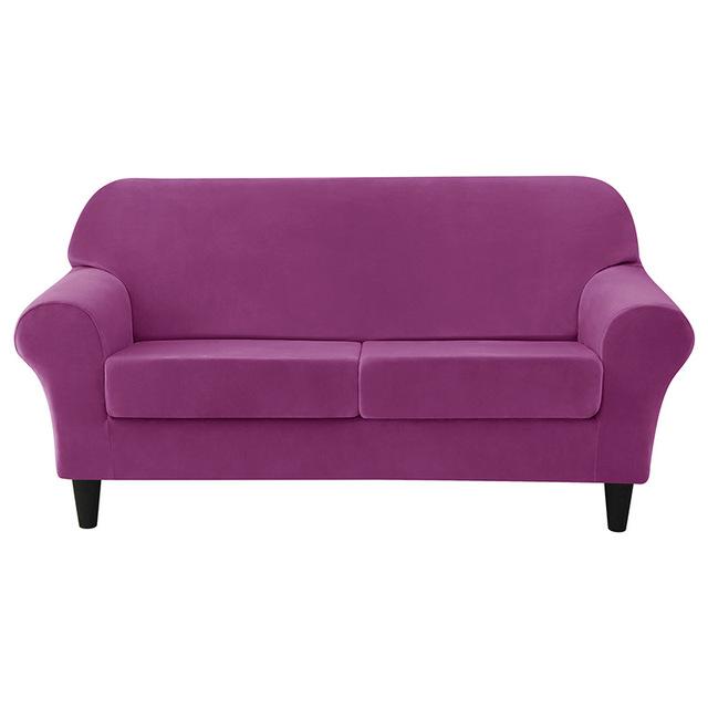 Soft Velvet European Sofa Cover With Seat Cushion Pad Covers For Living Space Home Spandex Fabric Stretch Armchair Couch Furniture Protector