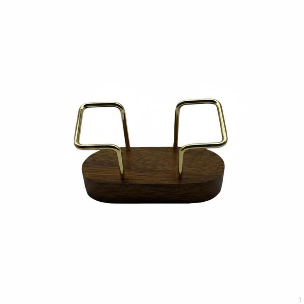 Geometric Hardwood Business Card Holder, Walnut & Beech, Single Tier, Large Capacity Desktop