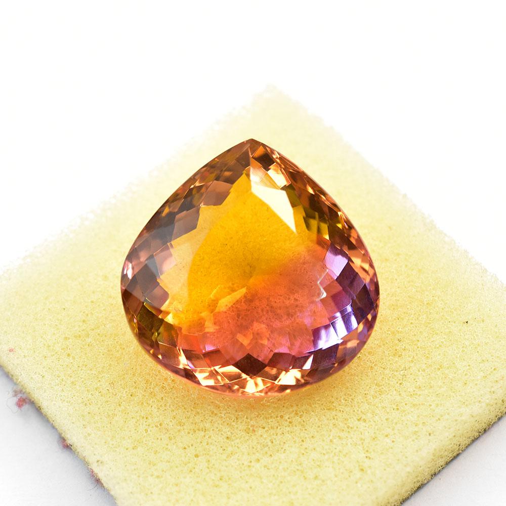 Lab-Created Tourmaline Loose Gemstone Multicolor Pear Shape 66.35 ct October Birthday Birthstone