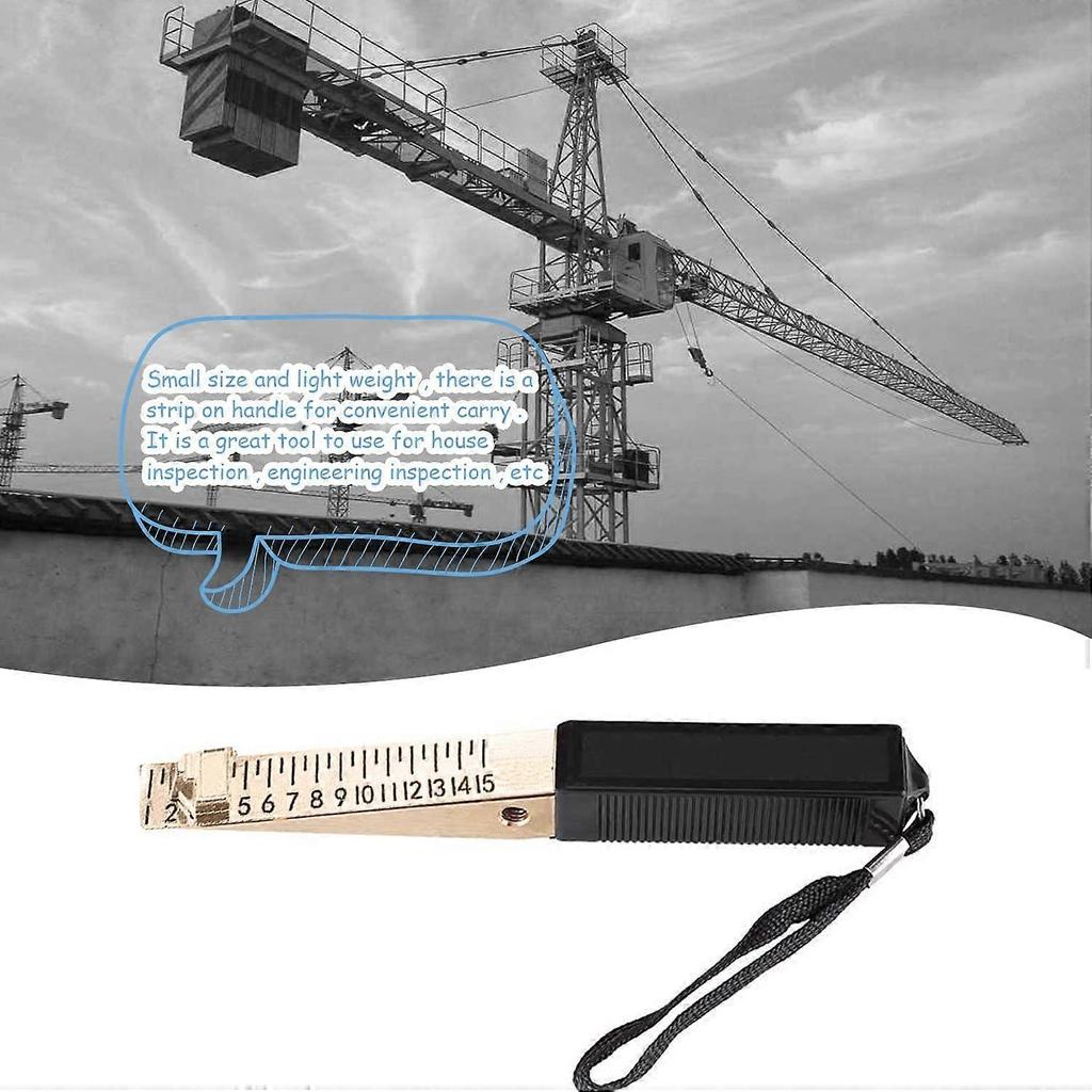 Fire Door Gap Gauge, Wedge Vernier Feeler Gauge Engineering Tools Ruler 1-15mm for House Engineering Inspection Flatness (Precision:0.5mm)  (black) (2