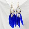 Bohemian Feather Tassel Drop Earrings Lightweight Hypoallergenic Handmade Feather Ear Drops Jewelry For Women