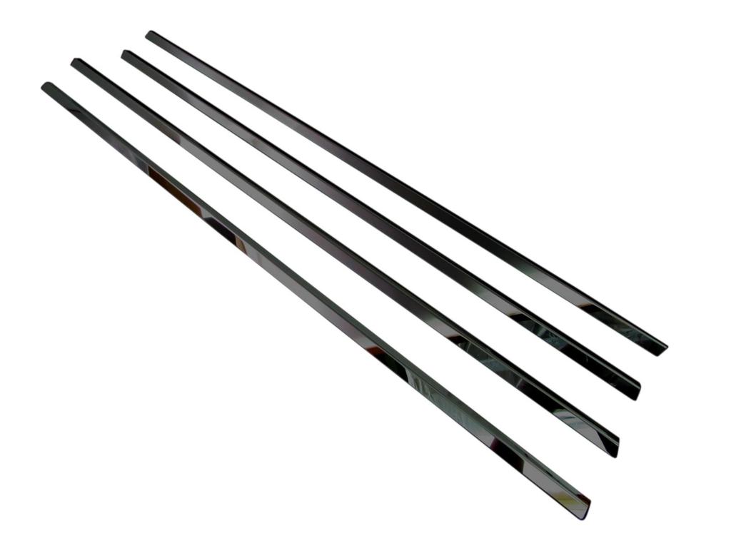 BRIGHTZ Vanguard ACA GSA 30 Series Ultra Mirror Black Plated Stainless Steel Window Moulds Vanguard 4880 (4-Piece Set) [WIN-BLA-030]