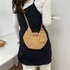 Hand Knitted Bag Women's Lightweight French Artistic Handbag Bucket Woven Shoulder Bag Semicircle Handheld Bag KTB
