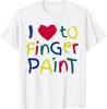 Ich liebe es, mit Fingerfarbe zu malen Ich bin Farbe Niedliches Paar Valentinstag T-Shirt
