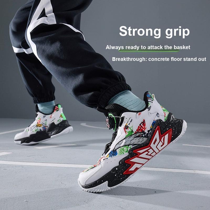 Anta Kids Cement Krypton Comfortable Versatile Shock Absorbing Wear Resistant High Top Basketball Shoes Kids Basketball Shoes A312411122-5
