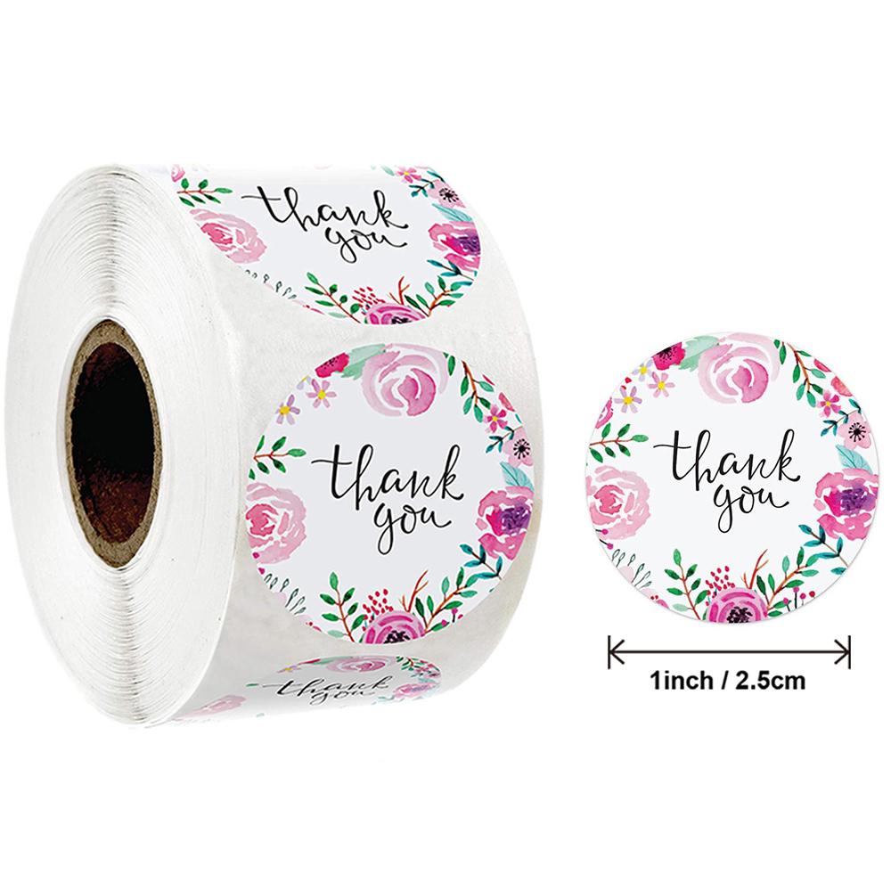 50-500Pcs High-Quality Green High-Quality Leaves High-Quality Thank High-Quality You High-Quality Stickers 1Inch High-Quality Sealing High-Quality