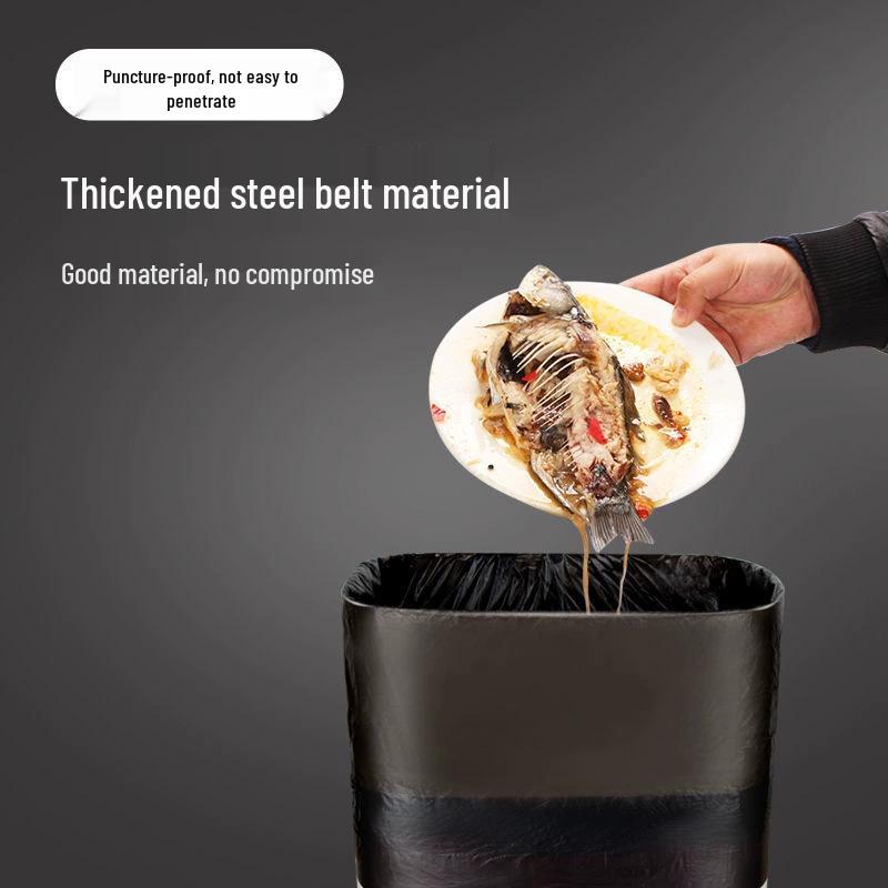 Black Thickened Handheld Plastic Vest Bag for Takeaway, Supermarket, and Kitchen Trash