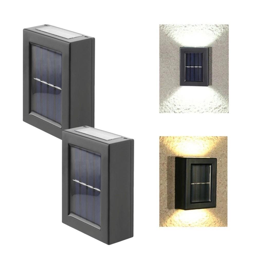 2Pcs Waterproof Solar Wall Light Solar Powered Decorative Light Solar Garden Light Up Down Lighting Solar Spot Light