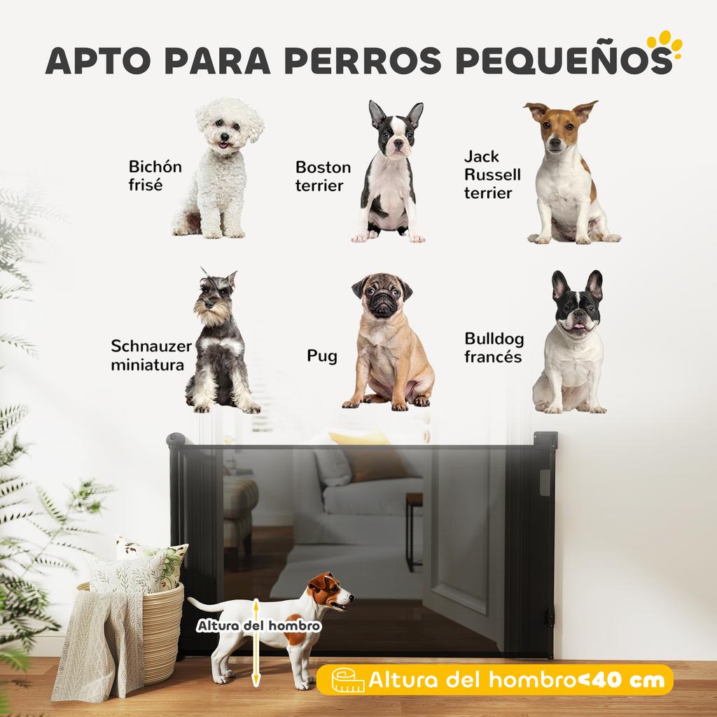 Retractable Dog Barrier 0-140 Cm Safety Barrier with Locking Switch for Doors and Stairs Black
