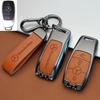SFX1  Zinc Alloy+Leather Car Key Case Cover for Mercedes Benz 2021 C /S Class W223 W206 S350L S400L S450L S500L Protector