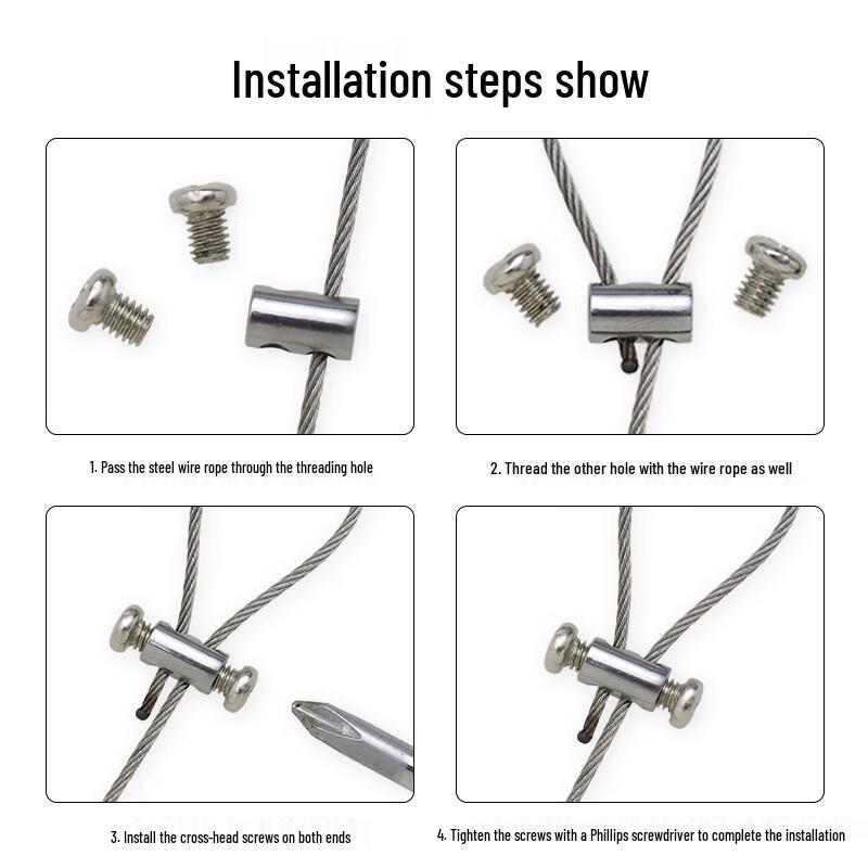 Outdoor Steel Wire Rope Hex Screw Fastener