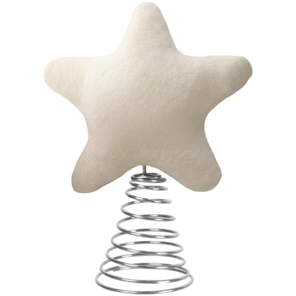 Christmas Tree Star with Soft Plush Texture and Metal Frame for Lasting Use in For Festive Tree and Table Decorations
