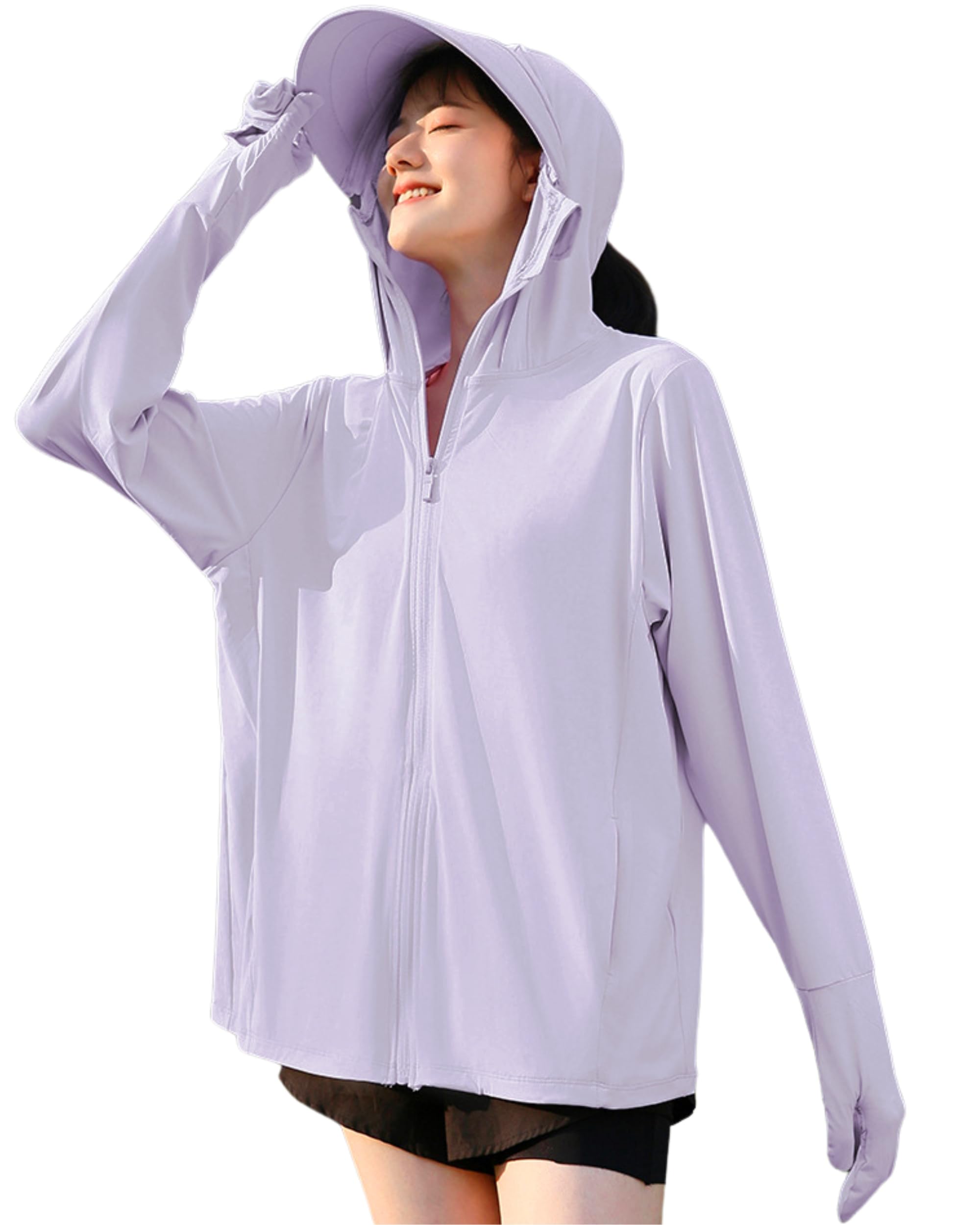 

protection right down to your UV protection hoodie for rash cool to the long UV protection up to your fingers protection rate Purple M [Fiorior] [Sun