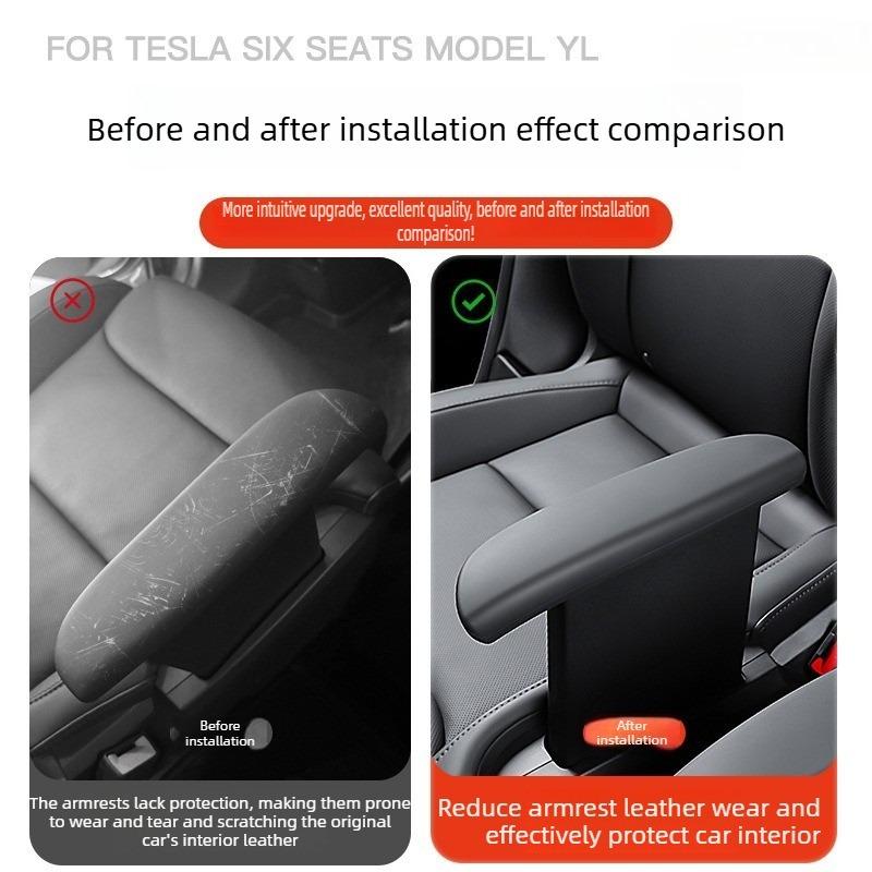 Second Row Armrest Protective Cover Car Handrail Protective Gloves for Tesla Model YL 25 - 26 Interior Mouldings Car Accessories