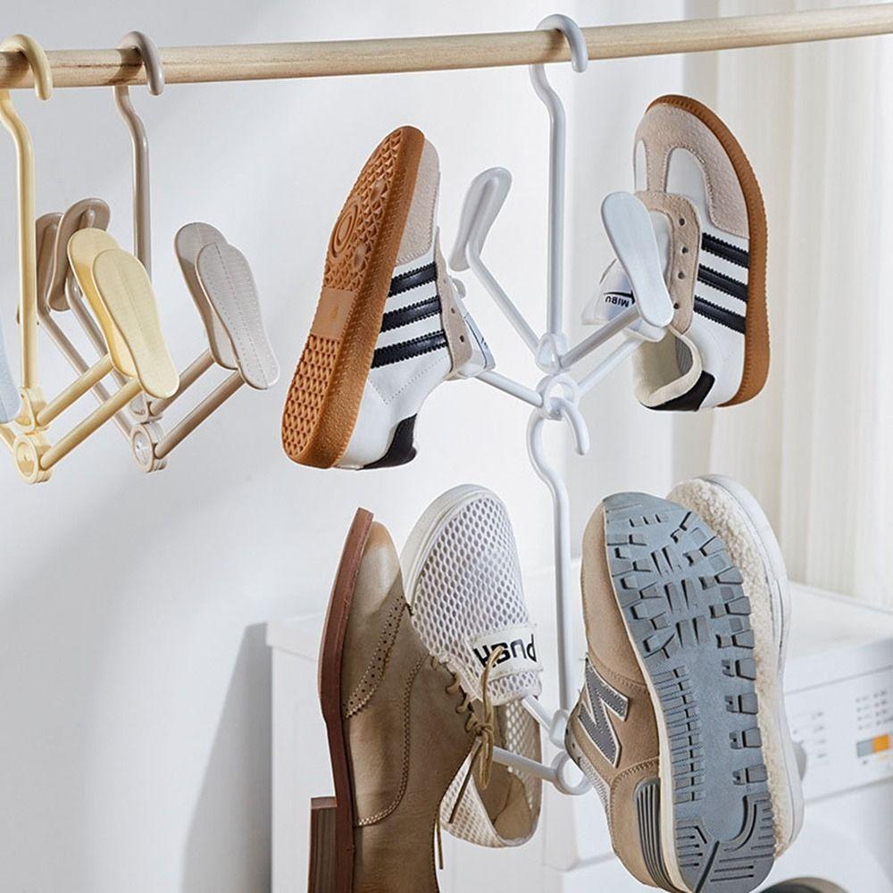 Stackable Shoe Drying Hanger Rotatable Shoe Storage Organizer Windproof Shoe Drying Rack  Necktie