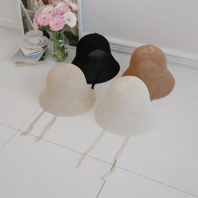 Women's Summer Bucket Hat See-Through Logo Long Brim Hat