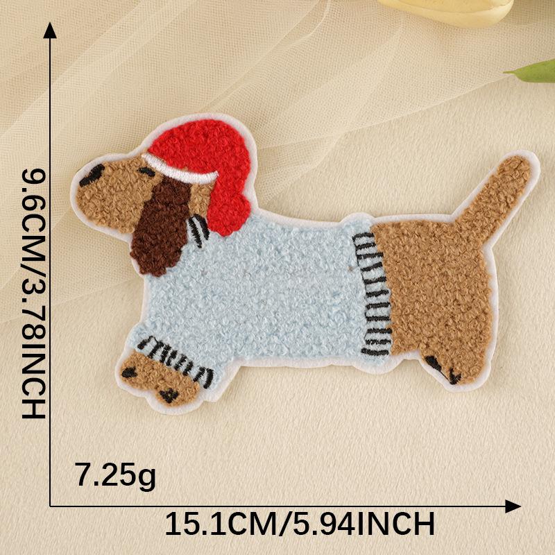 

Оригинальная вышитая нашивка с изображением мультяшного животного - самоклеящаяся вышивка на полотенце для одежды