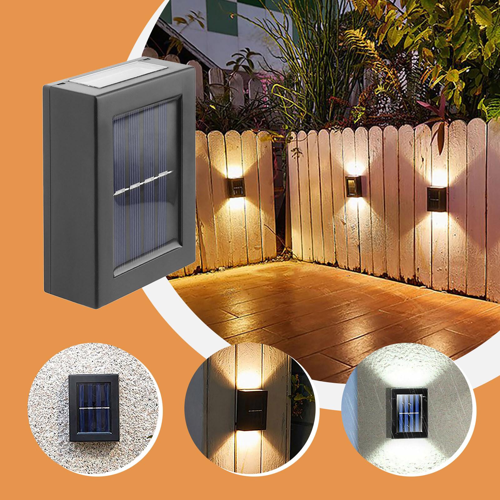 

Солнечный настенный светильник вверх и вниз, светящийся настенный светильник, уличный садовый светильник, водонепроницаемый
