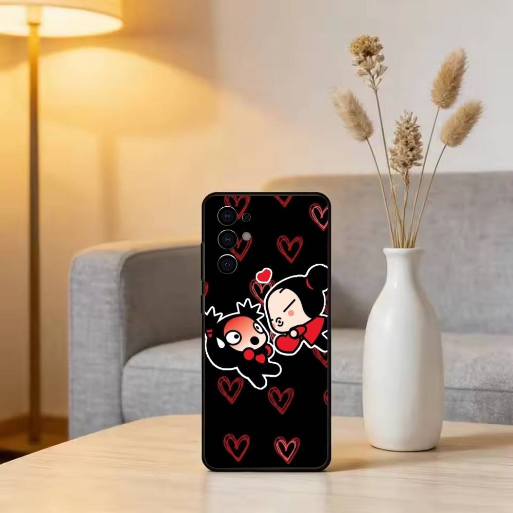 

Chinese Doll P-Pucca Phone Case For Samsung S25,S24,S21,S22,S23,S30,Ultra,S20,Plus,Fe,Soft Silicone Black Cover Samsung S26Plus