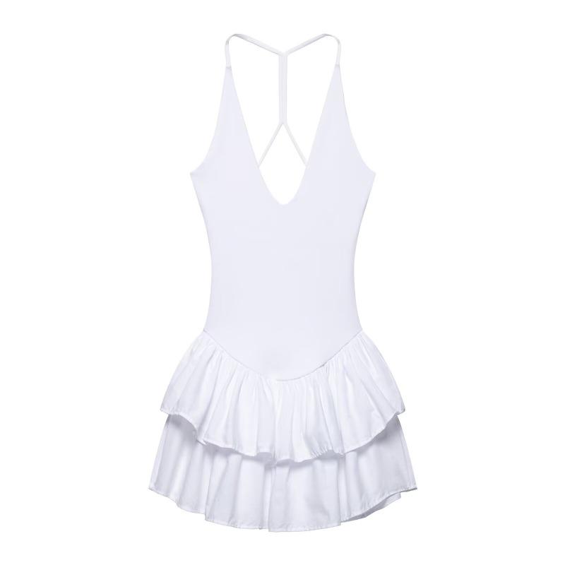 

Новое модное платье этого лета, утягивающее и облегающее шею XS белый