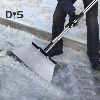 Pá de Limpeza de Jardim Multifuncional de Aço Pá Plana com Cabo Ajustável Raspador de Neve Pesado Pá para Exterior para Borda de Relvado Remoção de Gelo