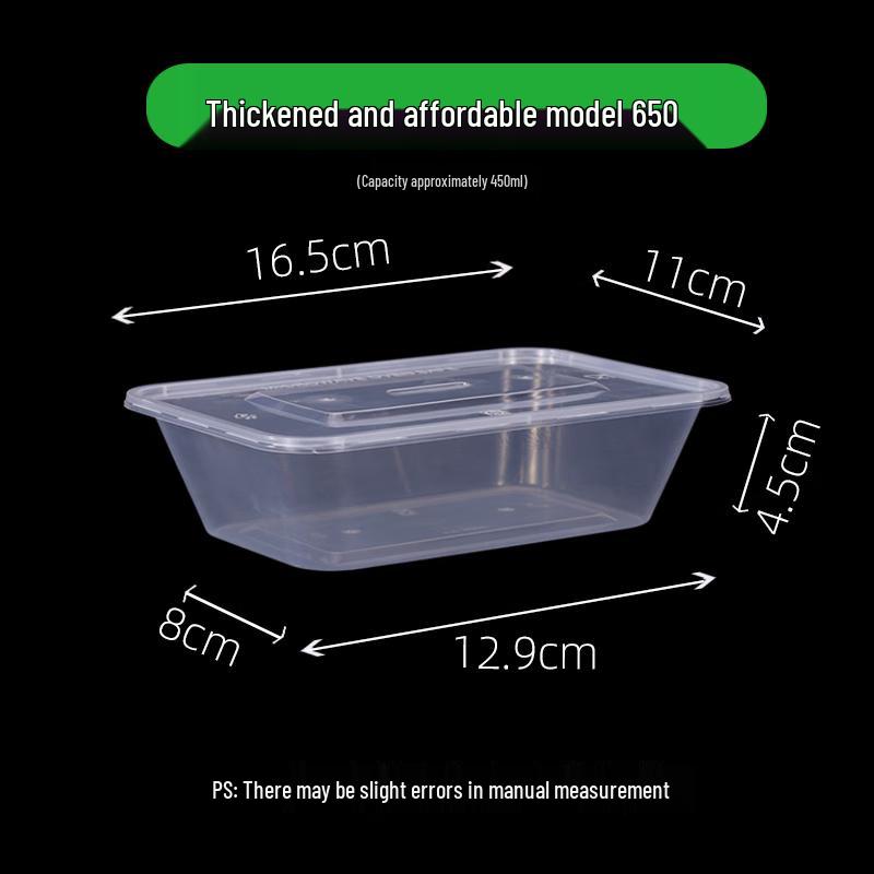 Shixun 650ml Square Transparent Plastic Food Containers
