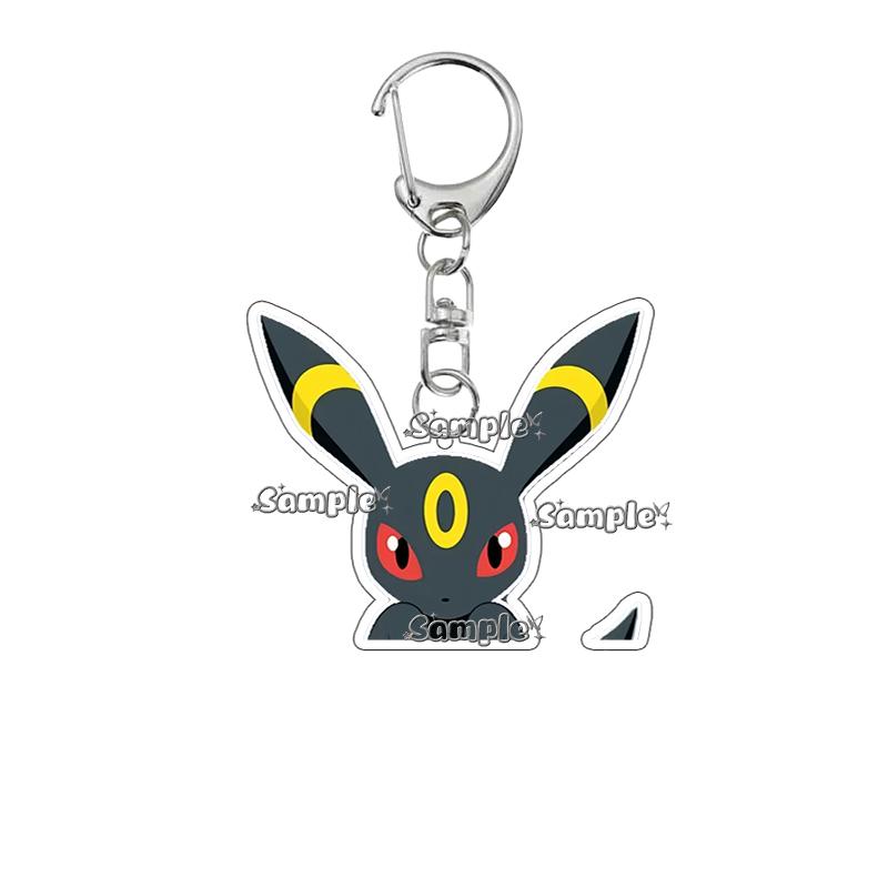 Kawaii Eevee Vaporeon Flareon Q Version Anime Characters Acrylic Keychain Umbreon Cartoon Ornaments Backpack Charm Accessories