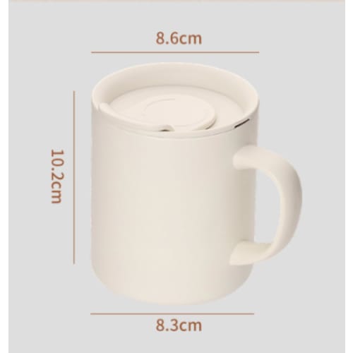 Thermos Tumbler, Stainless Steel Vacuum Insulated Mug, 300ml, with Handle and Lid (Purple)