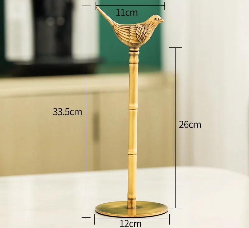 Brass Tissue Holder Kitchen Vertical Oil-absorbing Roll Paper Towel Rack Table Top Storage Decorative Ornaments