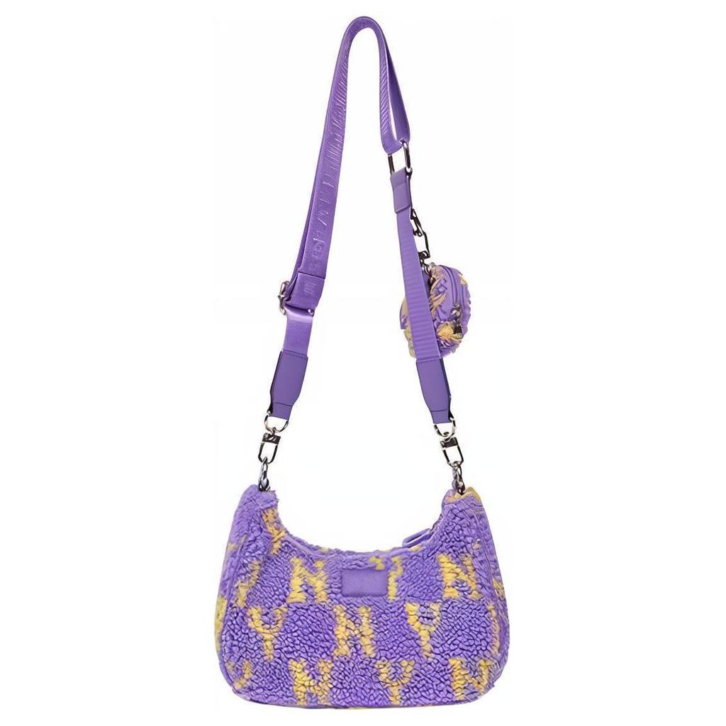 New MLB Plush Combo Bag, Crossbody Bag, Shoulder Bag Regular Women's Purple Yellow Color Block 7ABQM0126-50LDS