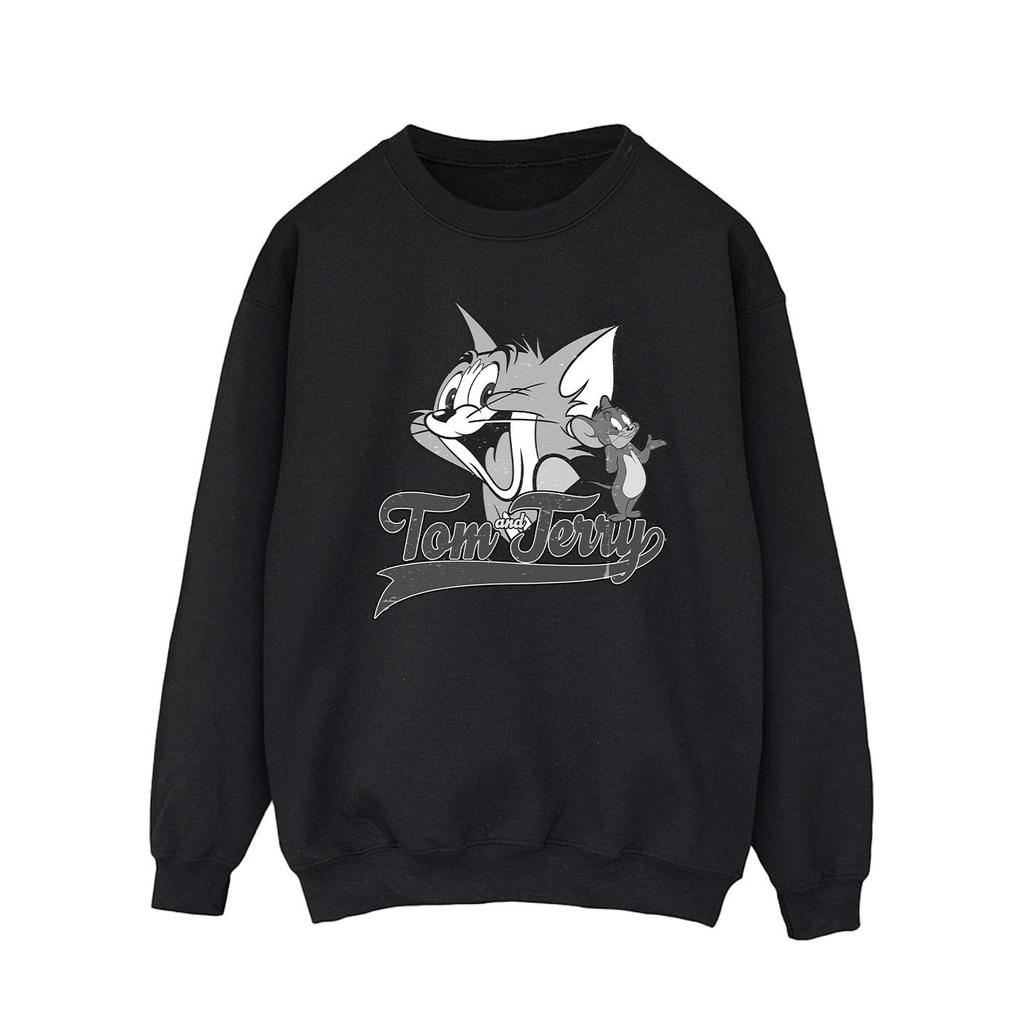 Tom And Jerry Mens Greyscale Square Sweatshirt