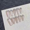Wearing Nail Handmade Manicure Finished Fake Nail Patch Light Luxury Temperament High-gloss Cat Eye French Flash Diamond