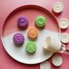 100g Plastic Material Mooncake Molds Sunflower Shape Mooncake Stamps Baking Mooncake Accessories for Mid-Autumn Festival