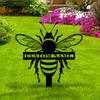 Metal Garden Stake, Personalized Bee Sign for Yard, Outdoor Metal Decor, Patio Art