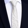 Fashion White 3D Wavy Striped Tie Jacquard Weave Slim 6CM Width Necktie Designer Mens and Women Ties
