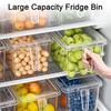 Refrigerator Organizer Transparent Food Box with Handle Lid Food-Grade Fridge Organizer Storage Bin for Fruits Vegetables Salads