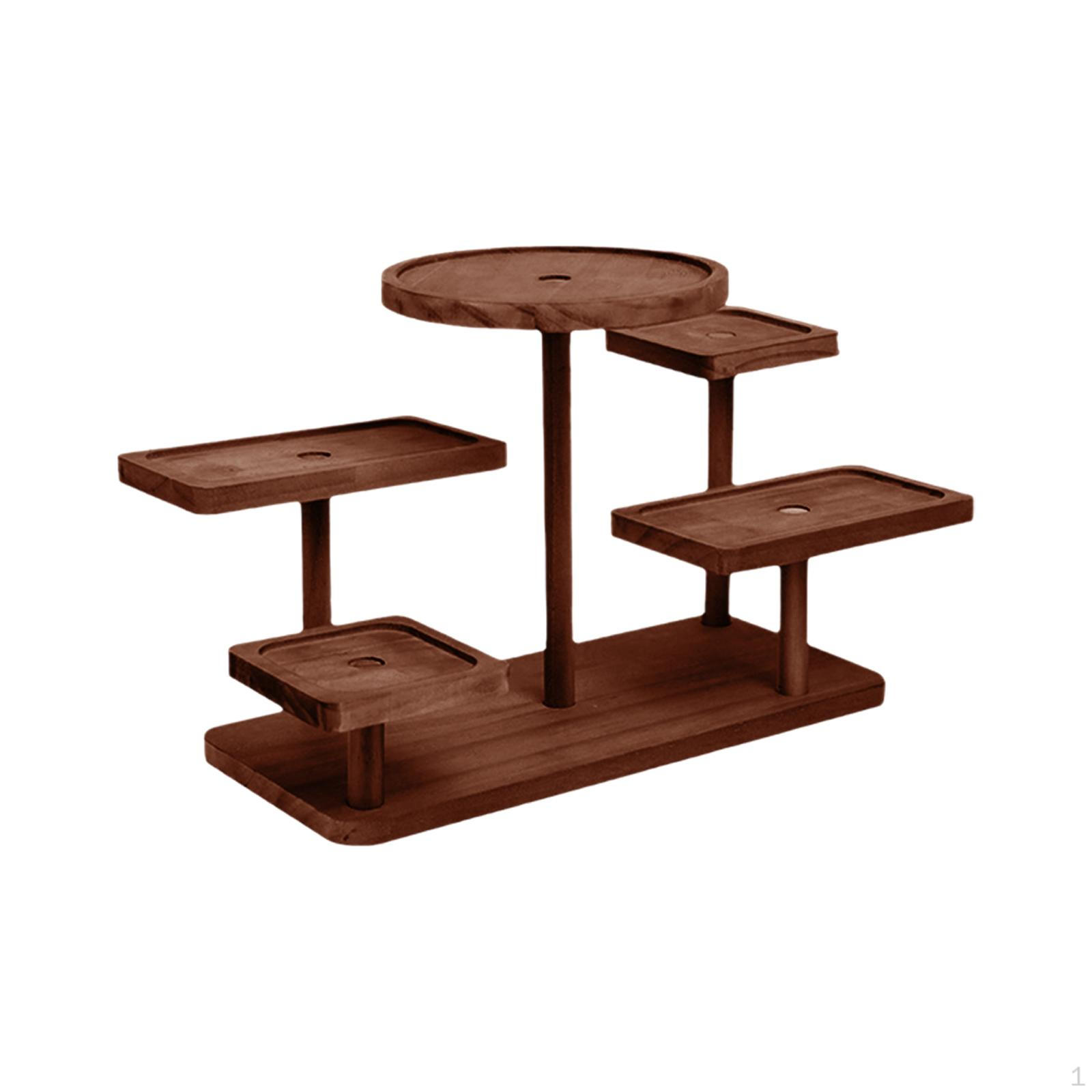 

Компактная деревянная подставка для презентации растений и фигур Walnut